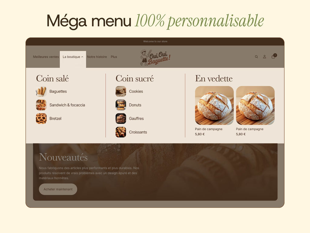 Méga-menu personnalisable